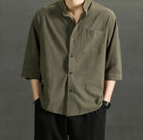 White Linen Cotton Half Sleeve Men’s Shirt