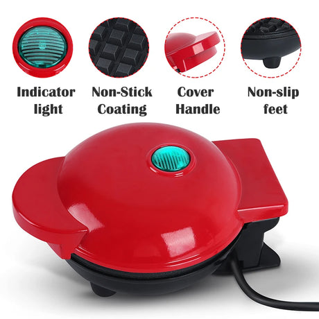 Electric Mini Color Waffle Maker Machine – Compact Breakfast & Dessert Maker for Kid