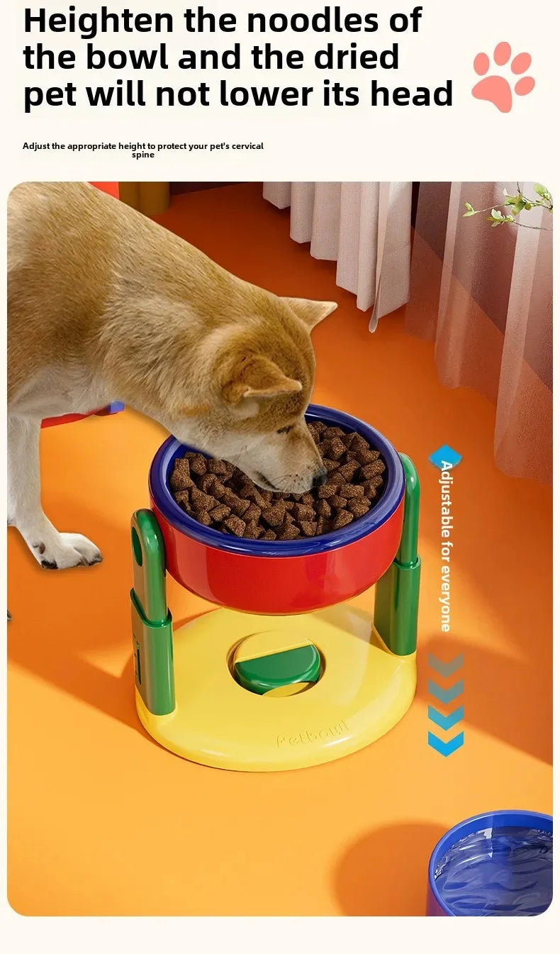 Comedero y bebedero plegable y ajustable en altura para mascotas – Soporte elevado para comida y agua para perros y gatos