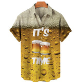 Men’s Beer Print Hawaiian Shirt