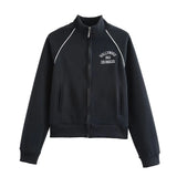 Velvet Two Piece Outfit for Women – Printed Zip Jacket and Casual Pants