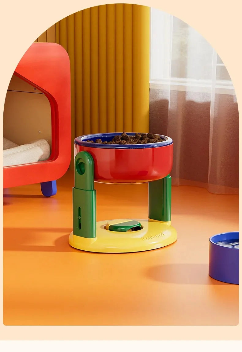 Comedero y bebedero plegable y ajustable en altura para mascotas – Soporte elevado para comida y agua para perros y gatos