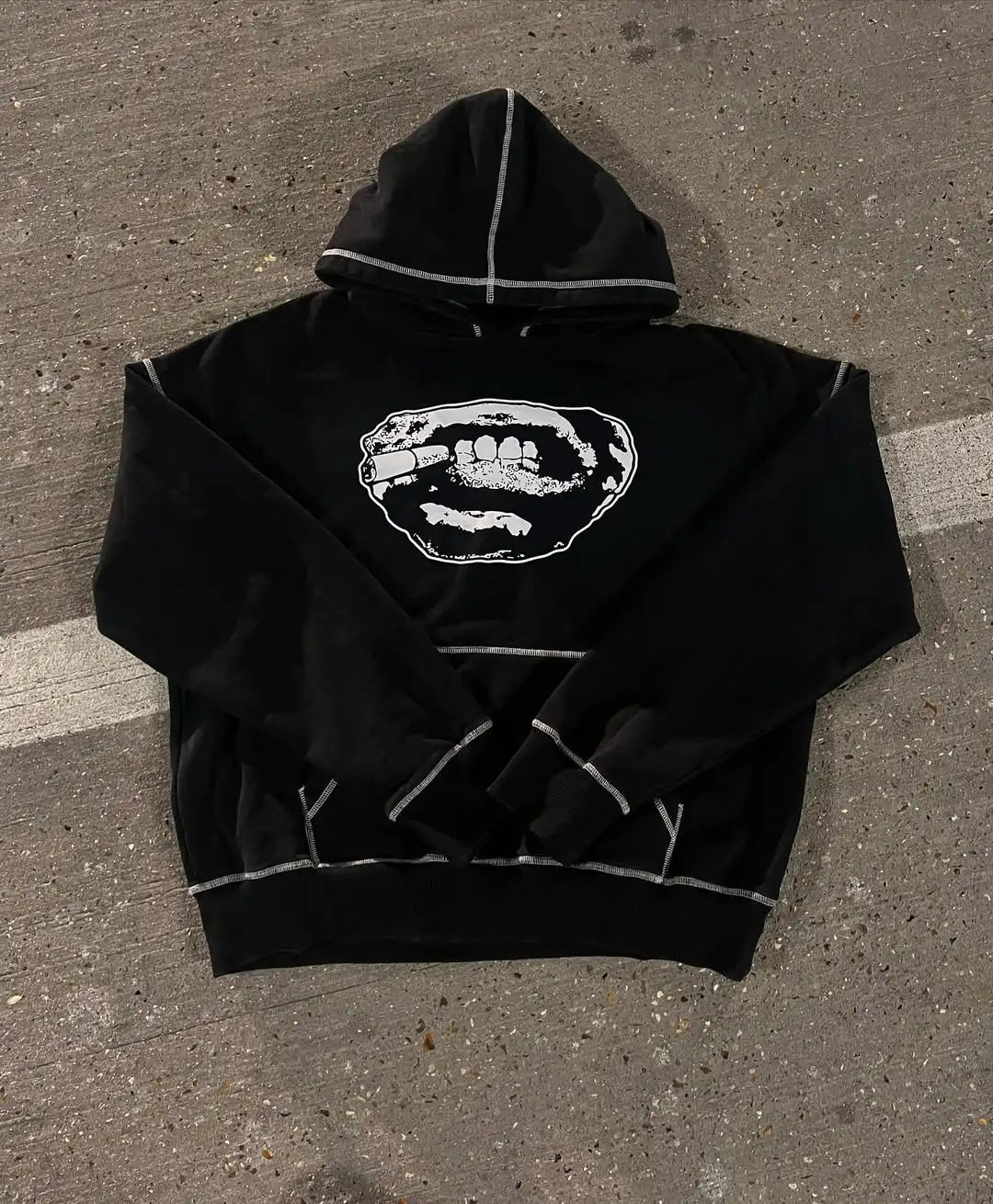 Men’s Y2K Hip-Hop Streetwear Set – Punk Gothic Embroidered Pullover & Casual Sportswear