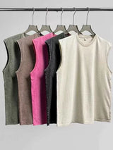 Men’s Washed Cotton Loose Sleeveless Tank Top