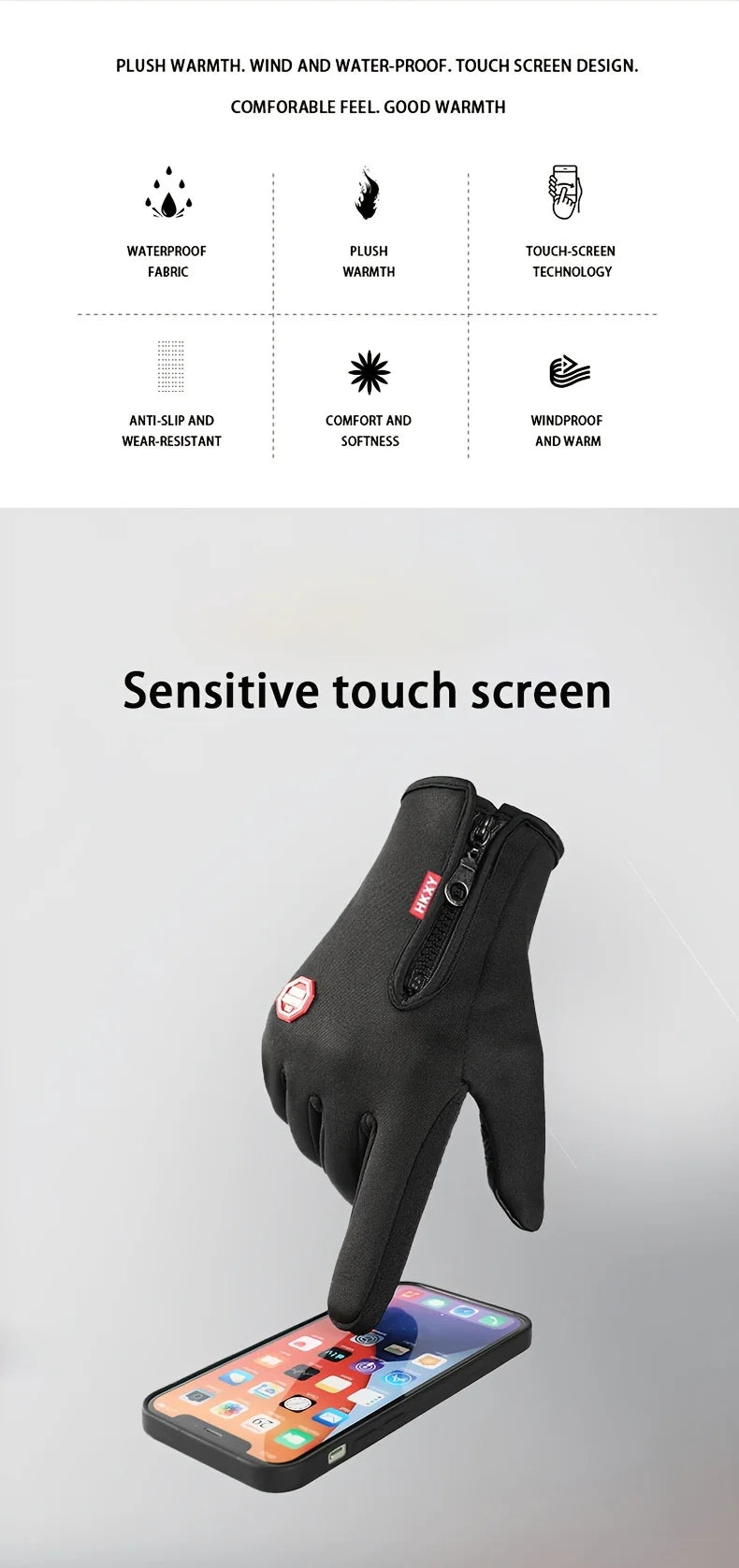 Winter Thermal Touchscreen Gloves for Men & Womenn