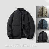 Men's Jacket  Autumn Winter Thickened Warm Comfortable Breathable Casual Coat Outdoor Solid Color Windproof Zippered Jacket