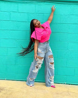 Sexy Elegant Women’s Splice Denim Jeans