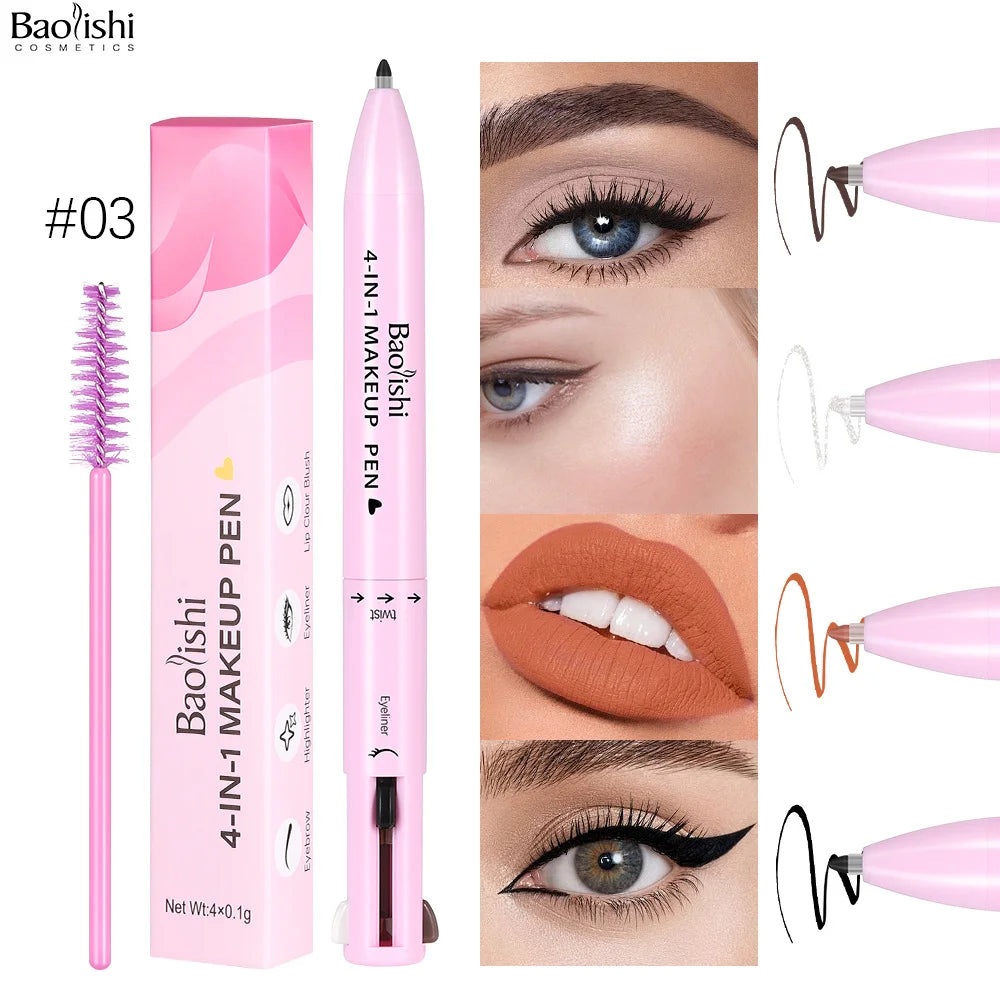 4-in-1 Silky Eye Shadow Eyeliner Pen – Waterproof, Sweat-Resistant Long-Lasting Eye Makeup | Easy-Apply Eye Cosmetics