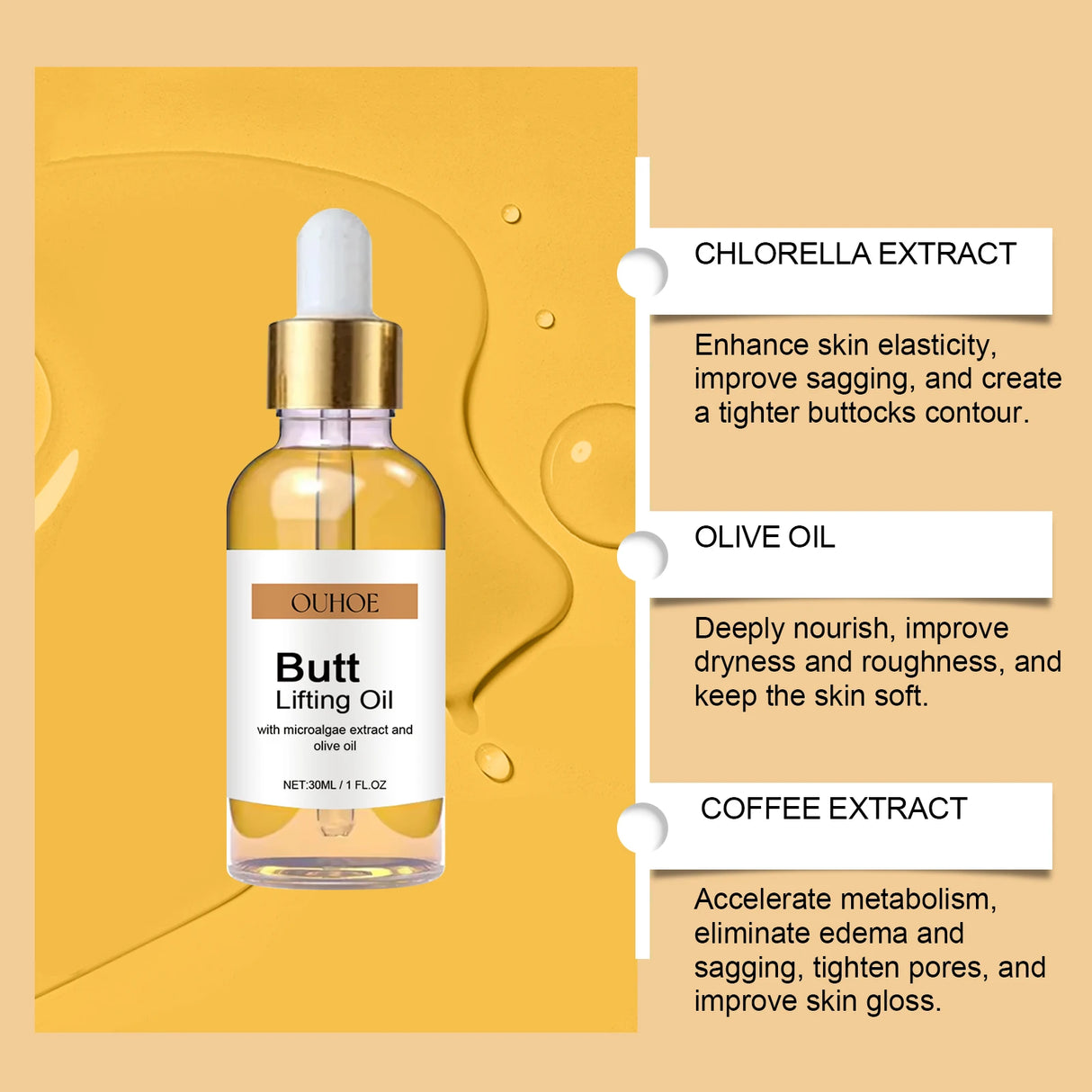 Buttock Enlargement Oil – Natural Hip Lifting & Firming Growth Serum