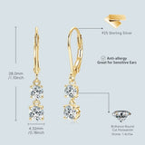 Anziw 42mm Moissanite Drop Earrings – 925 Sterling Silver Long Dangle Hoop Clip Earrings | Wedding Fine Jewelry Gift for Women