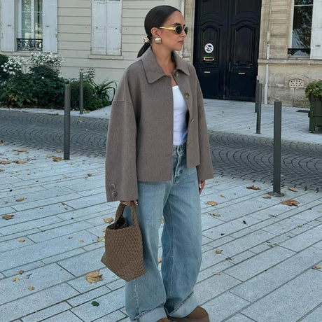 Women’s Jackets & Coats Autumn 2025 – Chic Loose Long-Sleeve Warm Outerwear | Elegant Street Fashion Joker Coat