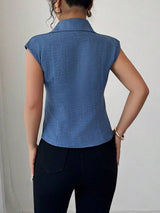 Women’s Elegant Summer Imitation V-Neck Jean Top
