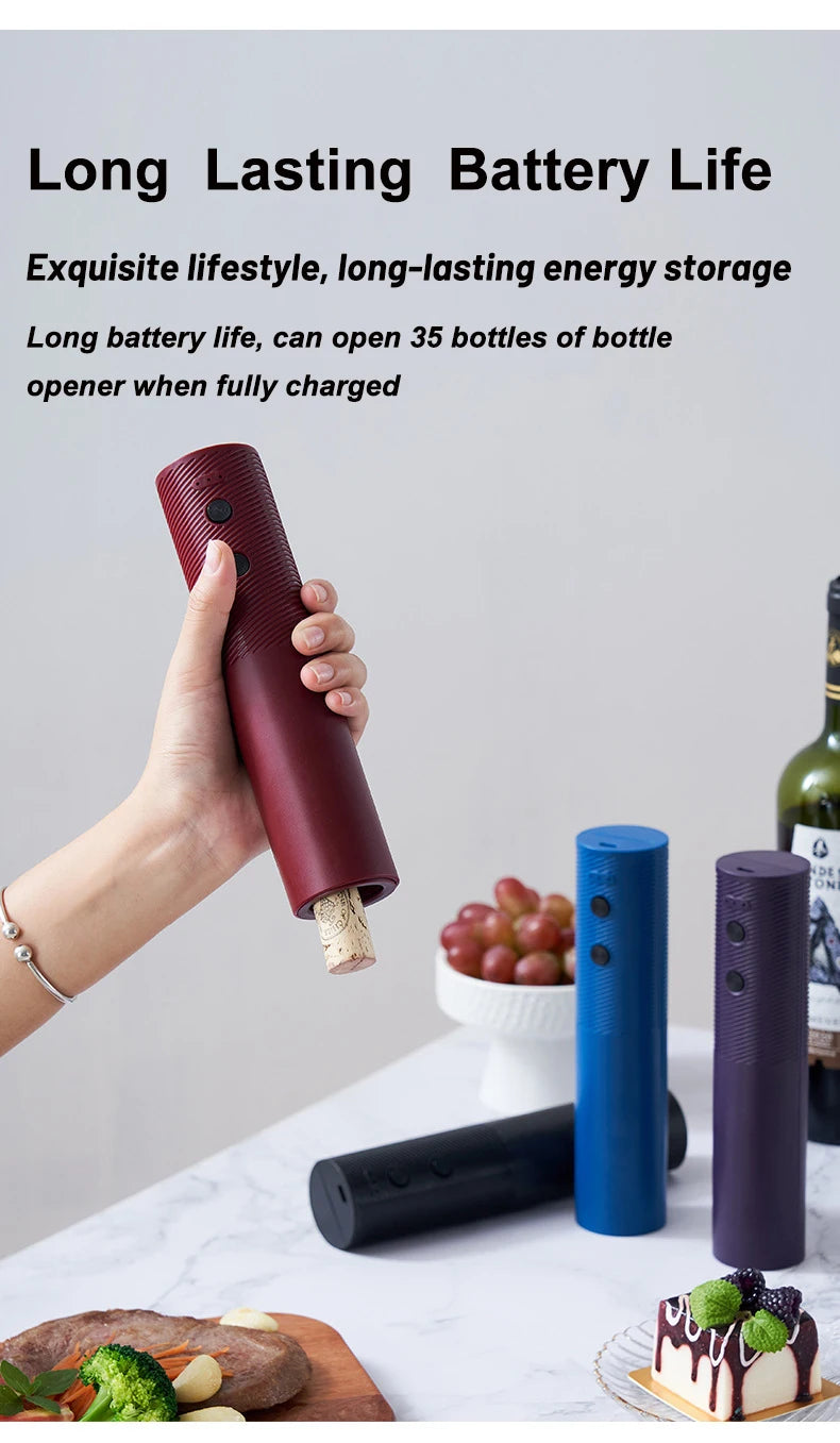 Electric Wine Bottle Opener Automatic Rechargeable Corkscrew with Charging Base – Kitchen Wine Accessories