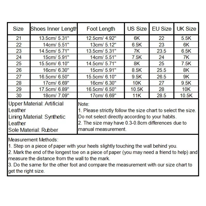 Kids Winter Leather Short Boots