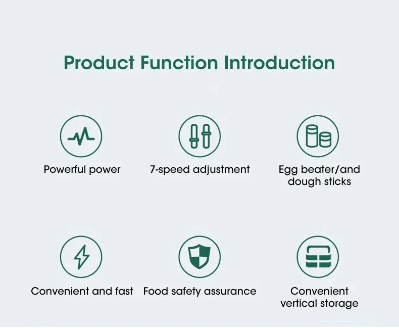 Handheld 7-Speed Automatic Electric Mixer | Multi-Functional Egg, Cream & Dough Mixer for Baking and Home Kitchen Use