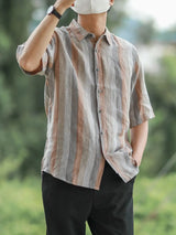 Men’s Elegant Striped Long Sleeve Shirt