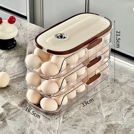 Refrigerator Egg Organizer – 1PCS Sliding Automatic Egg Roller Storage Carton