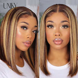 8 - 16 Inches Human Hair Bob Wig & Lace Frontal