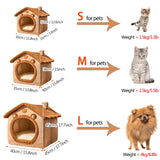 Foldable Pet House – Washable Cat & Dog Cave Bed for Small Pets