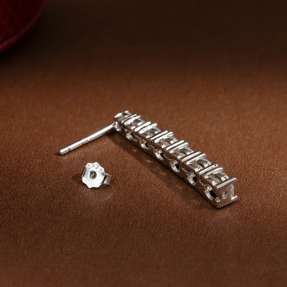 OEVAS 925 Sterling Silver Moissanite Earrings – 2.82CT Long Tassel Diamond Earrings | Sparkling Luxury Party Jewelry for Women