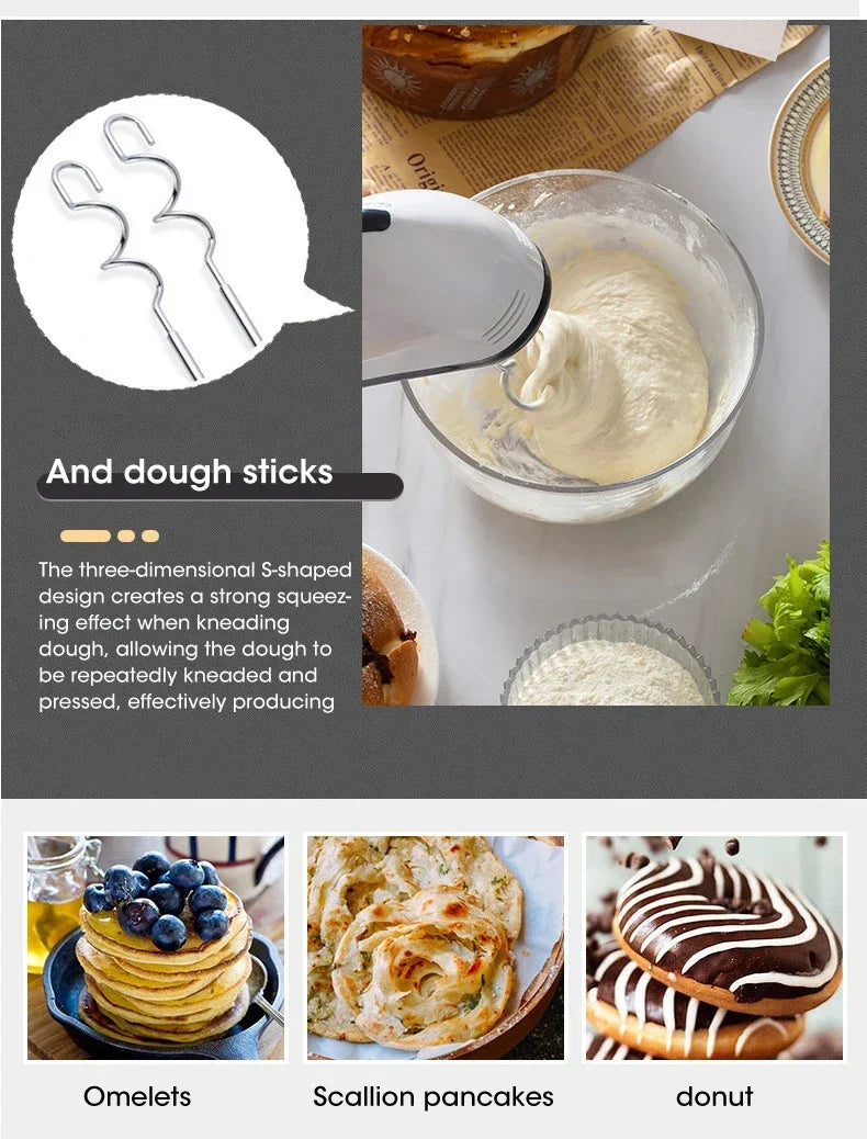 Handheld 7-Speed Automatic Electric Mixer | Multi-Functional Egg, Cream & Dough Mixer for Baking and Home Kitchen Use