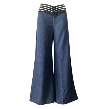 High Waist Wide Leg Pants – Elegant Mesh Patchwork Trousers | Chic Women’s Fashion Palazzo Pants