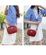 High quality women's PU rolling strip camera bag