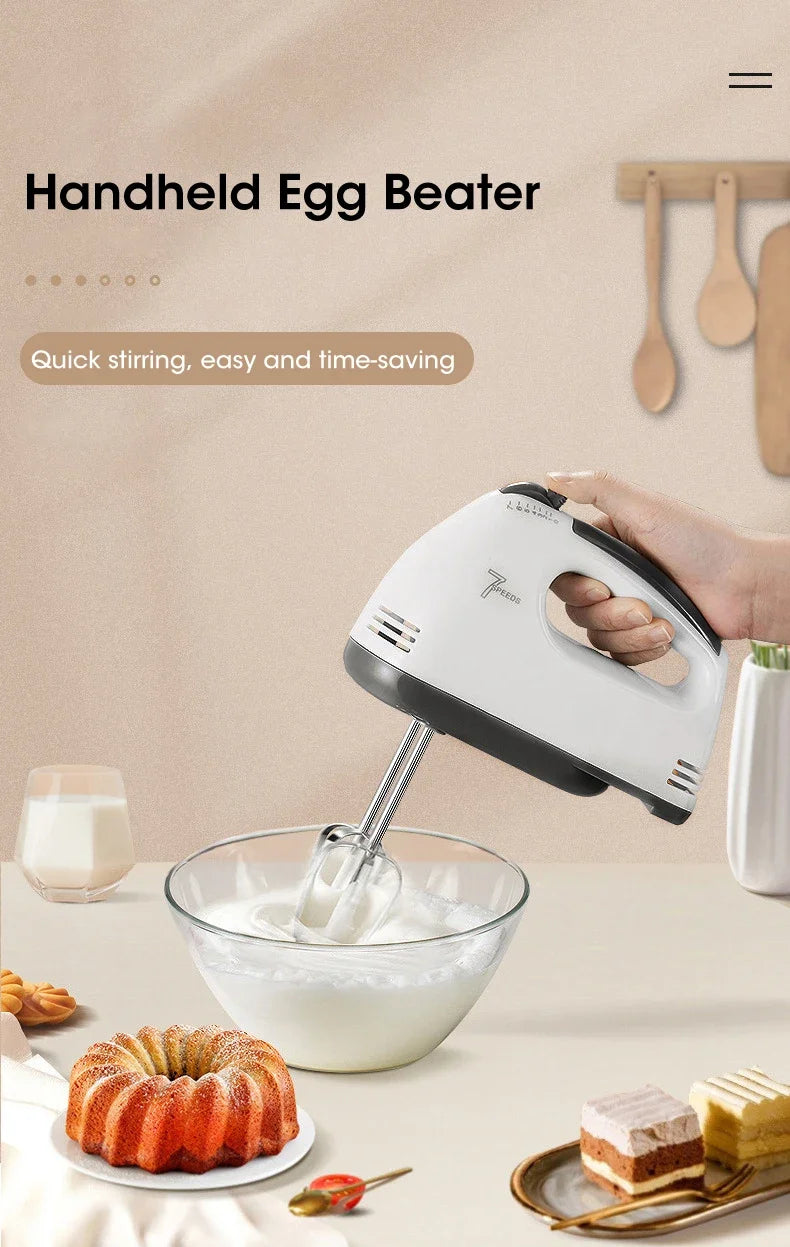 Handheld 7-Speed Automatic Electric Mixer | Multi-Functional Egg, Cream & Dough Mixer for Baking and Home Kitchen Use