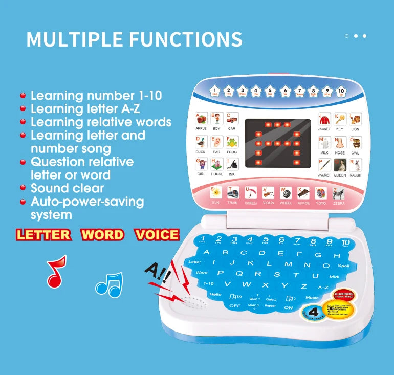 Interactive Preschool Learning Laptop Toy