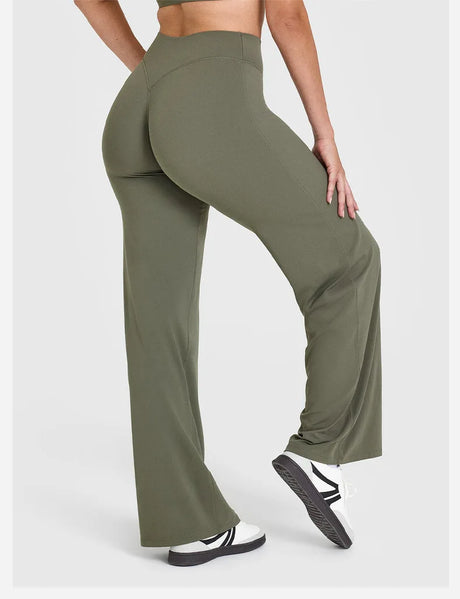 Women’s Casual Fitness Pants – Wide-Leg Anti-Embarrassment Yoga Trousers
