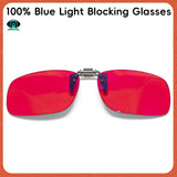 Clip-On Blue Light Blocking Glasses – 100% Red Lens Anti-Fatigue Detachable Filter for Gaming & Computer Use