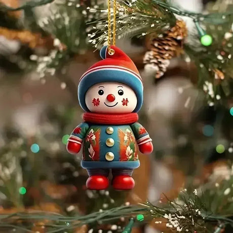 2D Acrylic Christmas Snowman Pendant – Cartoon Hanging Ornament for Tree, Home, Garden & Party Decoration (2025)