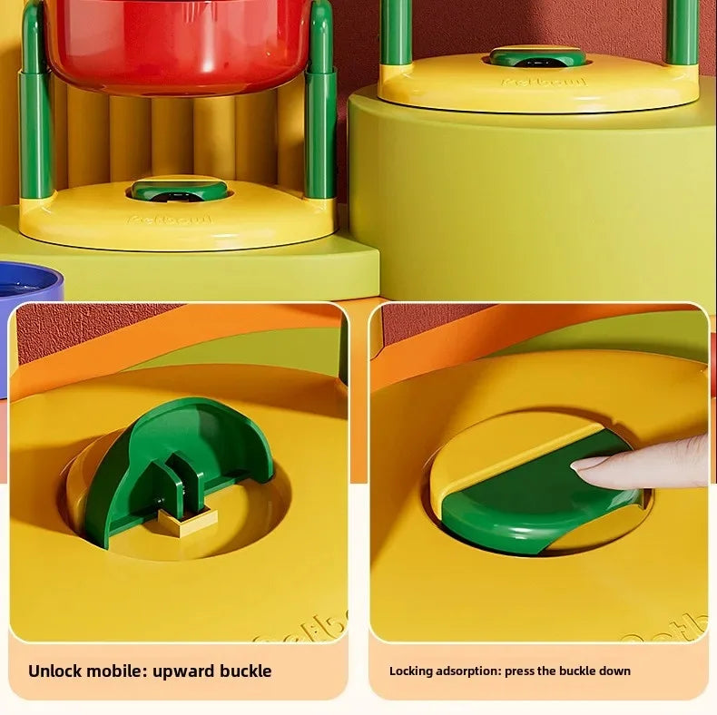 Comedero y bebedero plegable y ajustable en altura para mascotas – Soporte elevado para comida y agua para perros y gatos