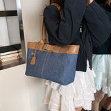 Large Capacity Women’s Denim Retro Tote