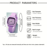 Casual and fashionable square quartz watch