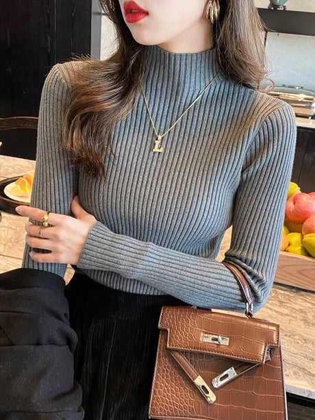 Women Turtleneck Sweater Long Sleeve Top