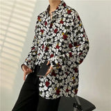Men’s Japanese Retro Floral Long Sleeve Shirt