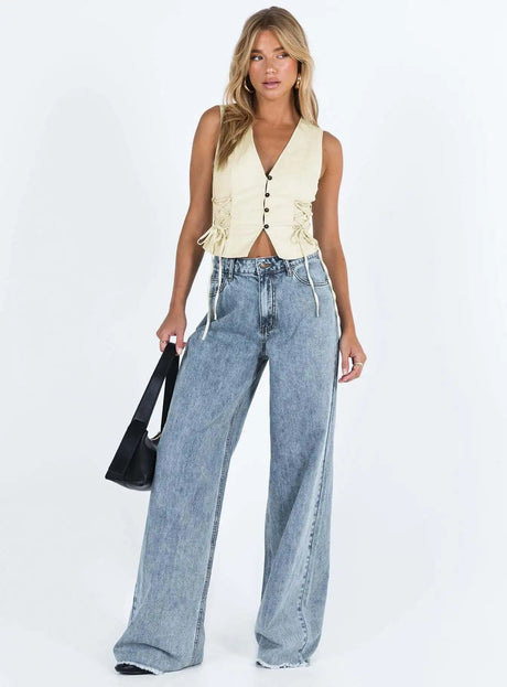 Korean-Style Casual Loose Wide-Leg Jeans for Women