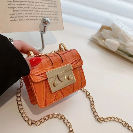 PU Mini Handbag for Women | Chain Shoulder Bag, Cute Small Tote & Coin Pouch
