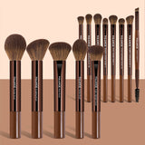 MAANGE 13PCS Cosmetic Brush Kit – Face, Blush, Eyeshadow & Kabuki Blending Makeup Tools