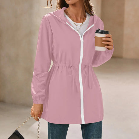 Women’s Waterproof Hiking Jacket – Hooded Outdoor Rain Poncho, Lightweight Windproof Raincoat for Travel & Camping