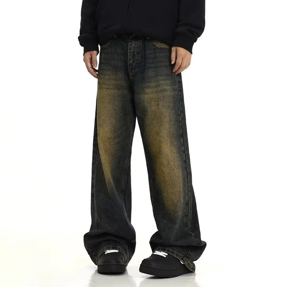 Men’s Retro Casual Washed Straight-Leg Streetwear Jeans