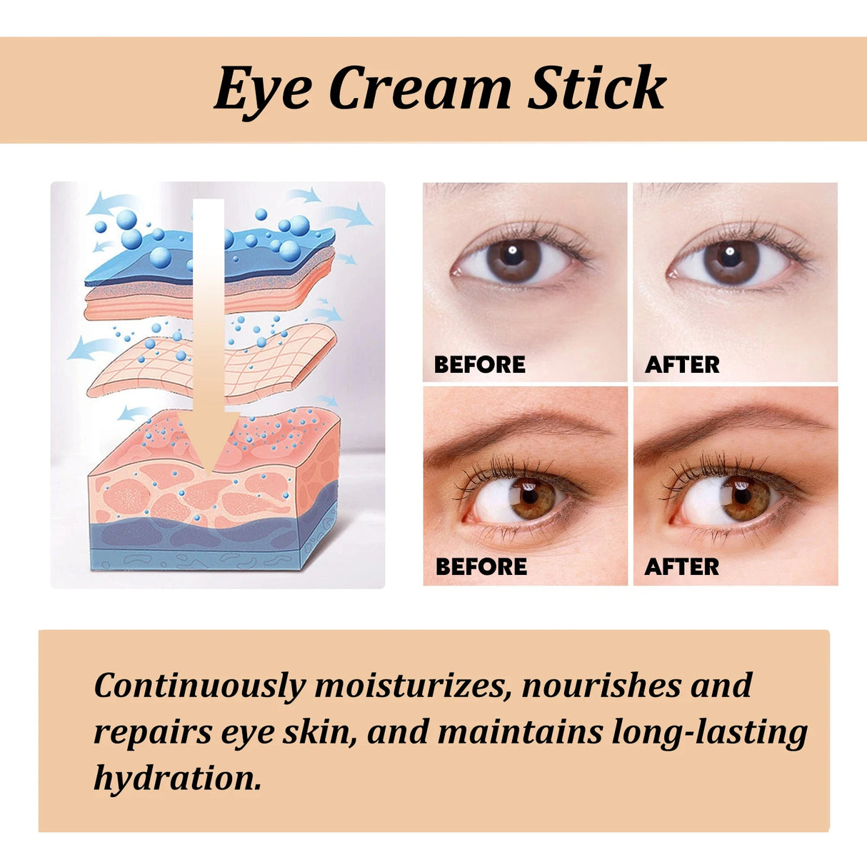 Snail Eye Cream Stick with Collagen – Anti-Aging, Fine Line & Dark Circle Treatment