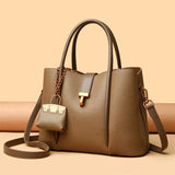 Stylish Women’s Leather Handbag with Zippered Compartment