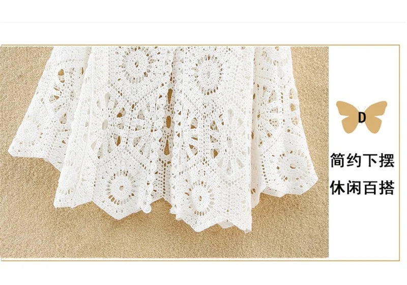 Women’s 2025 Lace Hollow Out Knitted Top