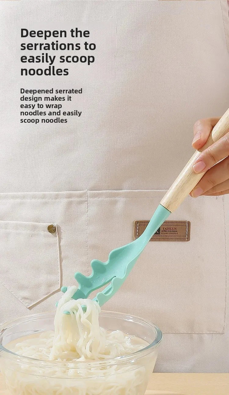 12PCS Silicone Kitchen Utensils Set – Non-Stick Cookware Tools with Wooden Handles