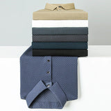 New Men's Elastic Checkered Short Sleeved Shirt