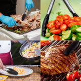 3-Piece Stainless Steel Kitchen Tongs Set with Heat-Resistant Silicone Tips