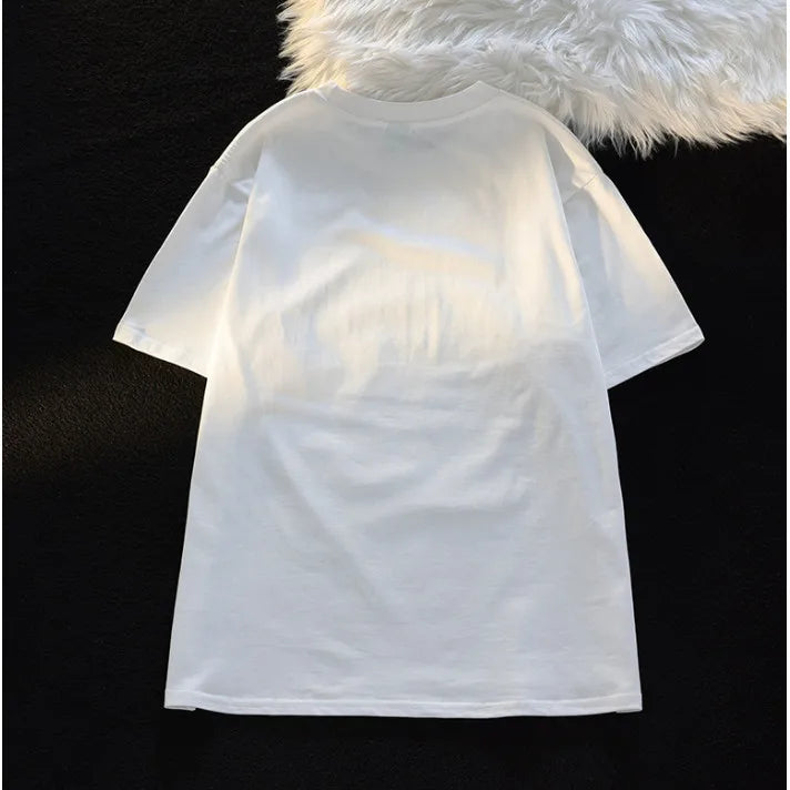 Cute Cartoon Cat Print T-shirt