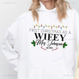Custom “Our First Christmas as Mr & Mrs” Sweater – Hubby & Wifey Matching Sweatshirts | Newlywed Couple Christmas Gift
